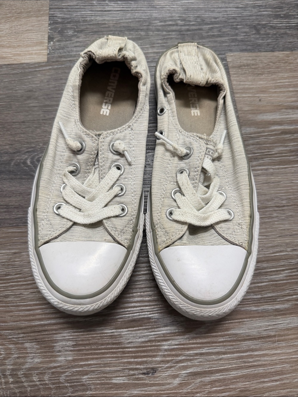 Converse Slip-On Canvas Sneakers in Gray and White Sz 7